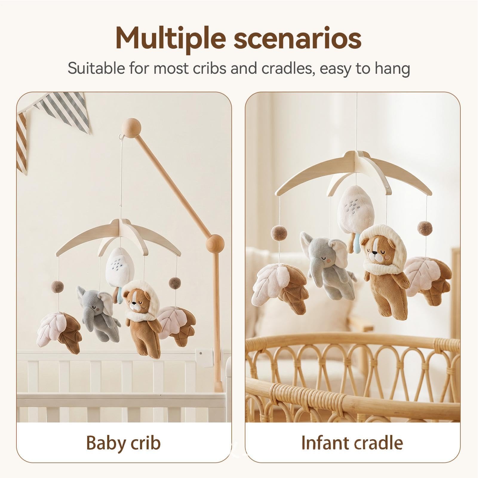 Lettino mobile per bambini a forma di animale, giocattolo decorativo per la cameretta dei bambini | Mobile rilassante per lettino per bambini, per casa, appartamento, camera da letto, soggiorno, sala giochi, asilo, dormire