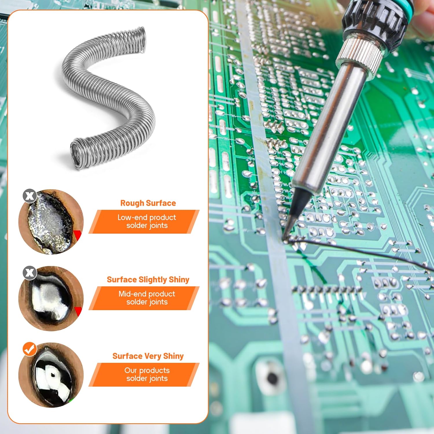WLuogcu60/40 Solder Wire, 0.8mm & 1.0mm Rosin Core Solder, Low-Temperature Solder for Electronics & Electrical Component Repair, 27g Net Weight