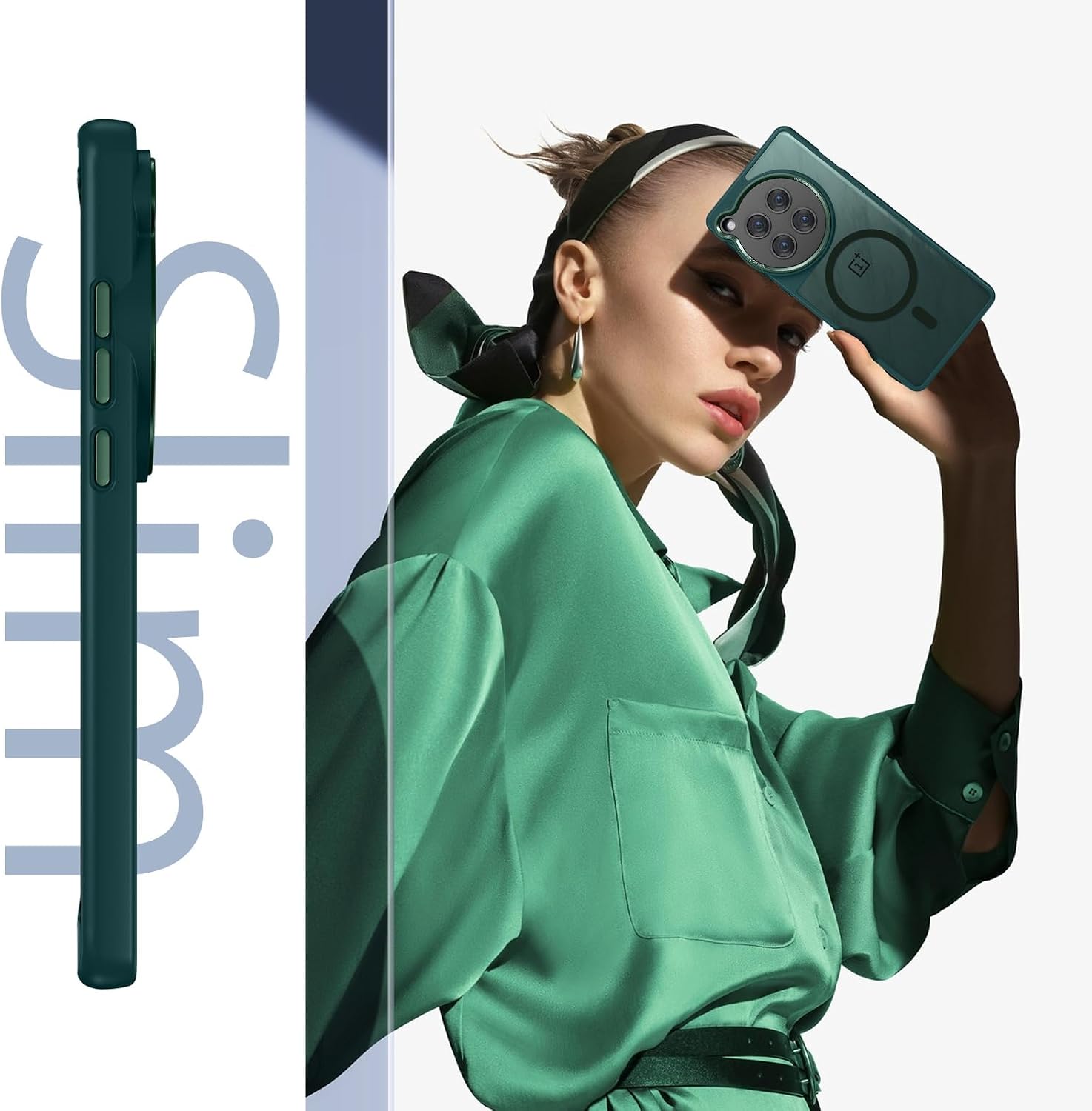 DUEDUE for OnePlus 12 Case Magnetic, Military Grade Shockproof PC Back Cover TPU Bumper Protective Phone Case for OnePlus 12 5G 6.82", Green | 5G 2026 - view 5