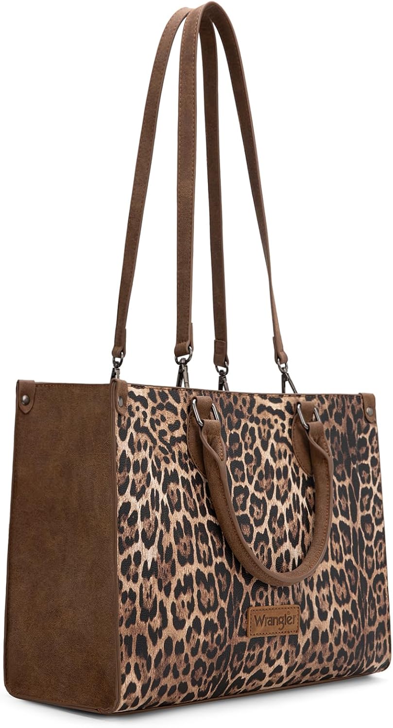 Montana West X Wrangler Large Tote Bag for Women, Western Purse Work Shoulder Handbag with Crossbody Strap - Image 7