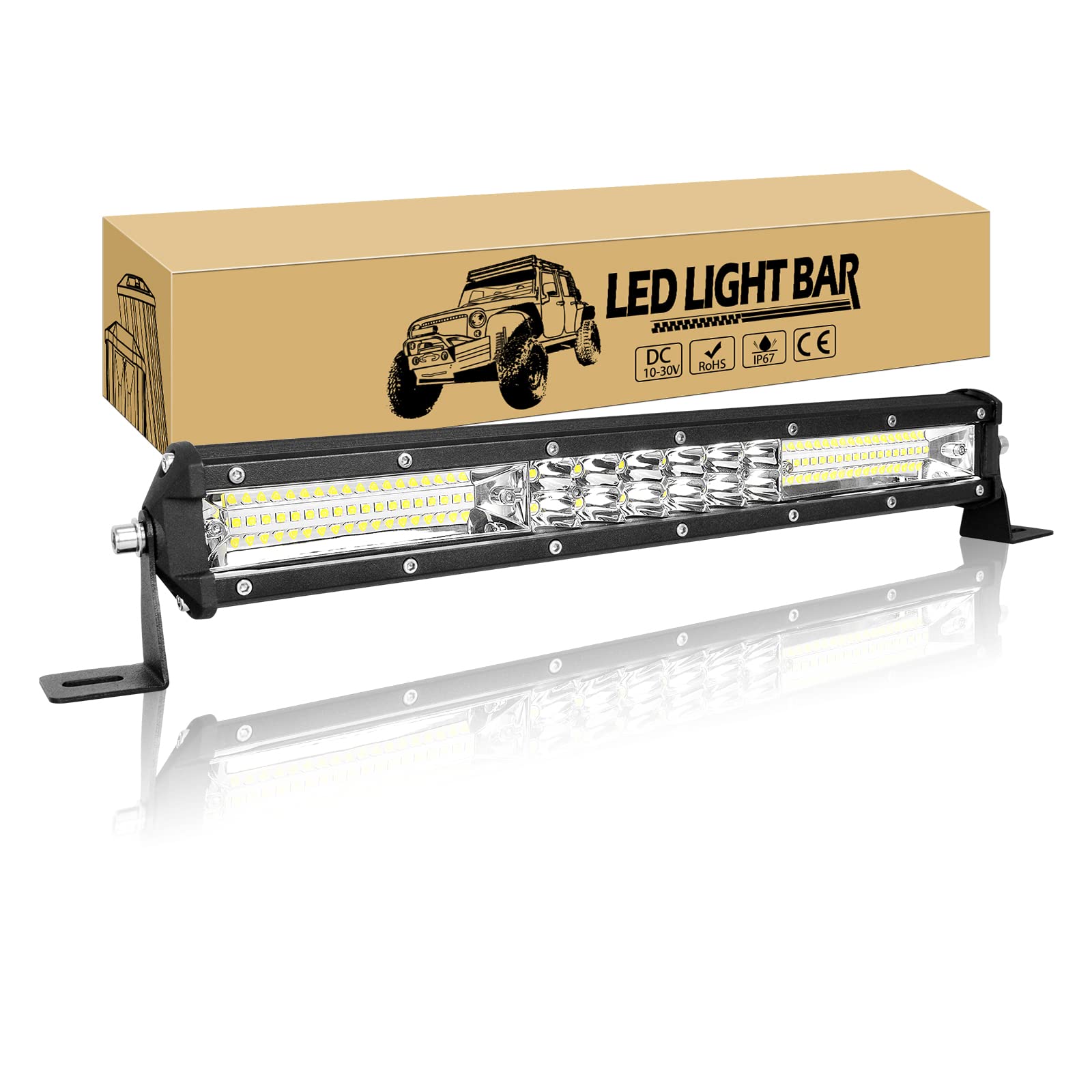 Snapklik.com : 15 Inch 144W LED Light Bar 12V 24V Slim Off Road Driving ...