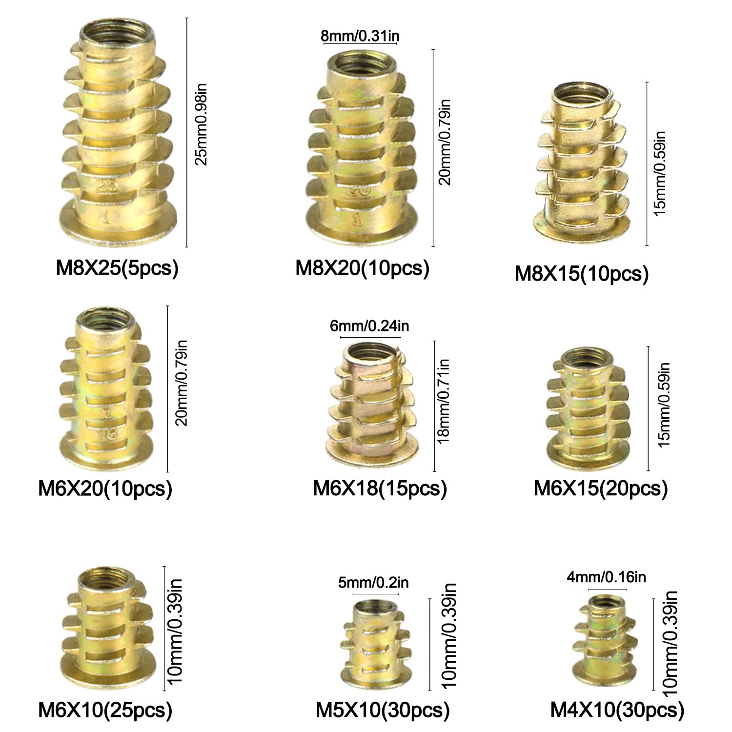 Kit De 60 Inserts Filetés En Acier Inoxydable - M3 à M12 Pour Réparation Filetage Métal Et Bois | Douilles Autotaraudeuses, étui Inclus