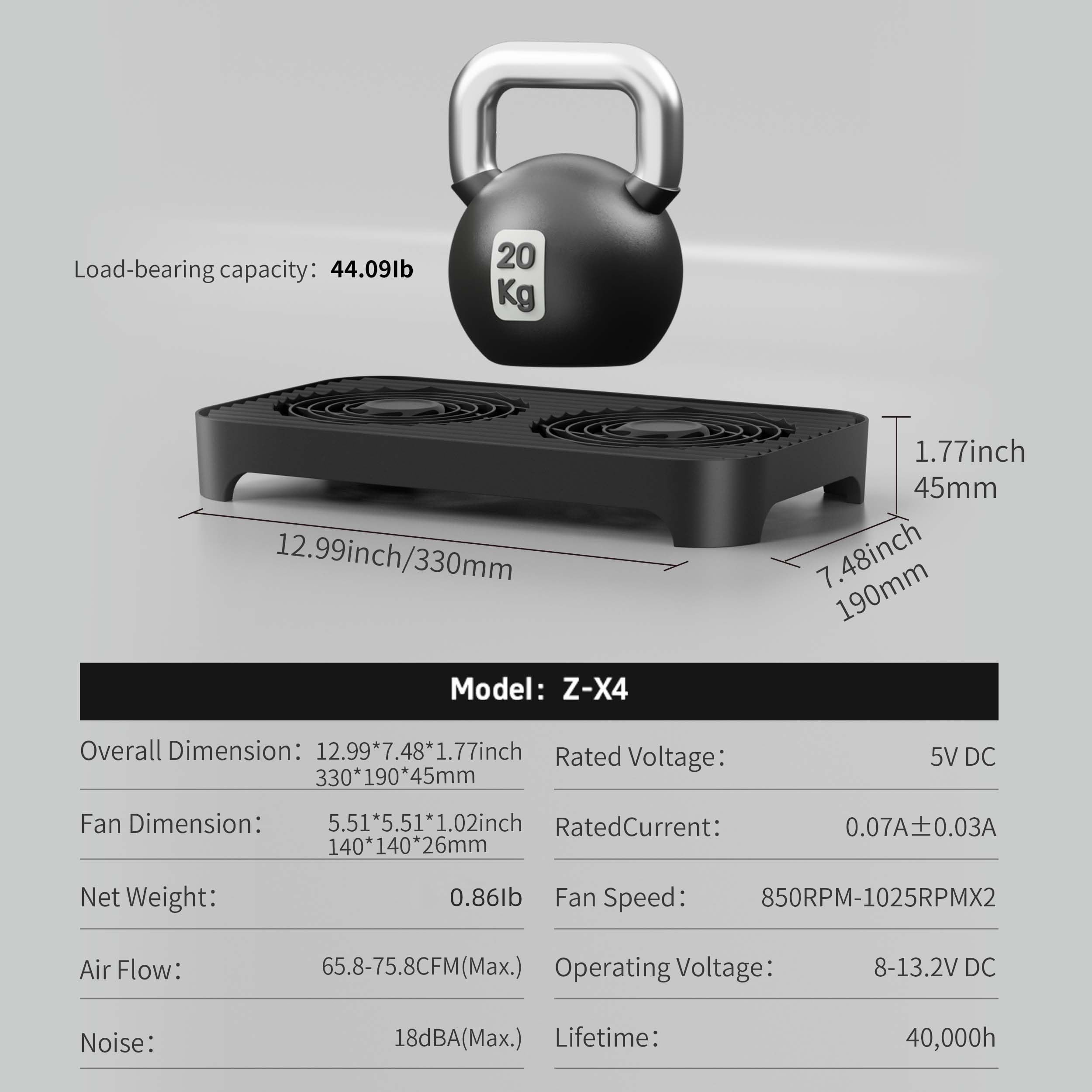 X4 Leiser USB-Lüfter, Hochgeschwindigkeits-Dual-140-mm-USB-PC-Ventilator mit One-Touch-Schalter für Router, Laptop, Receiver, Verstärker, DVR, PlayStation, Xbox, Computerschrankkühlung