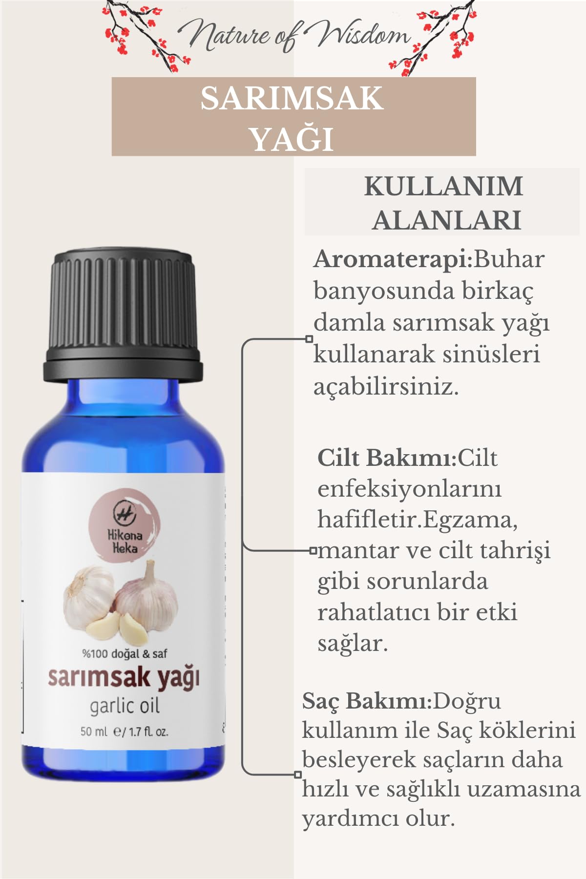 Sarımsak Yağı%100 Saf Ve Doğal Soğuk Sıkım 50 ml (Cilt Ve Saç Bakımı)