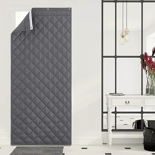 Miniatura 9 de NICETOWN Cortina opaca para puerta, aislamiento térmico, autoadhesivas, para patio, puerta francesa, resistente al viento, impermeables, cálidas