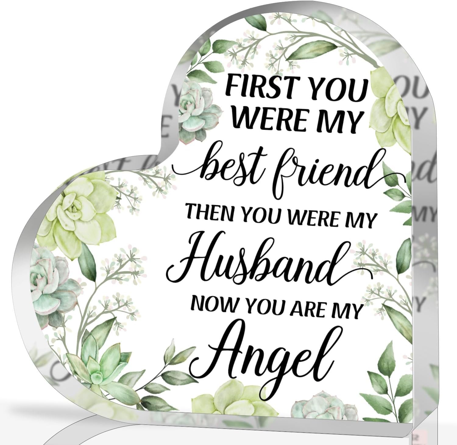 Kisoyo Boys Sign-02 Sympathy Gifts For Loss Of Husband, Memorial Gifts For Friends Man In Memory Of Husband Acrylic Heart Plaque, Bereavement Condolences Grief Gifts, Funeral Remembrance Decor Ornament Sign