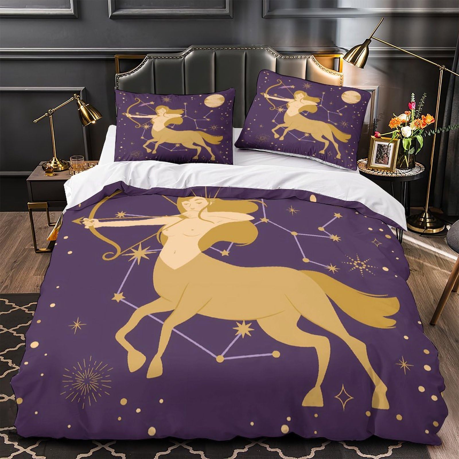 Housse de couette microfibre douce motif Yorkshire pour un sommeil réparateur