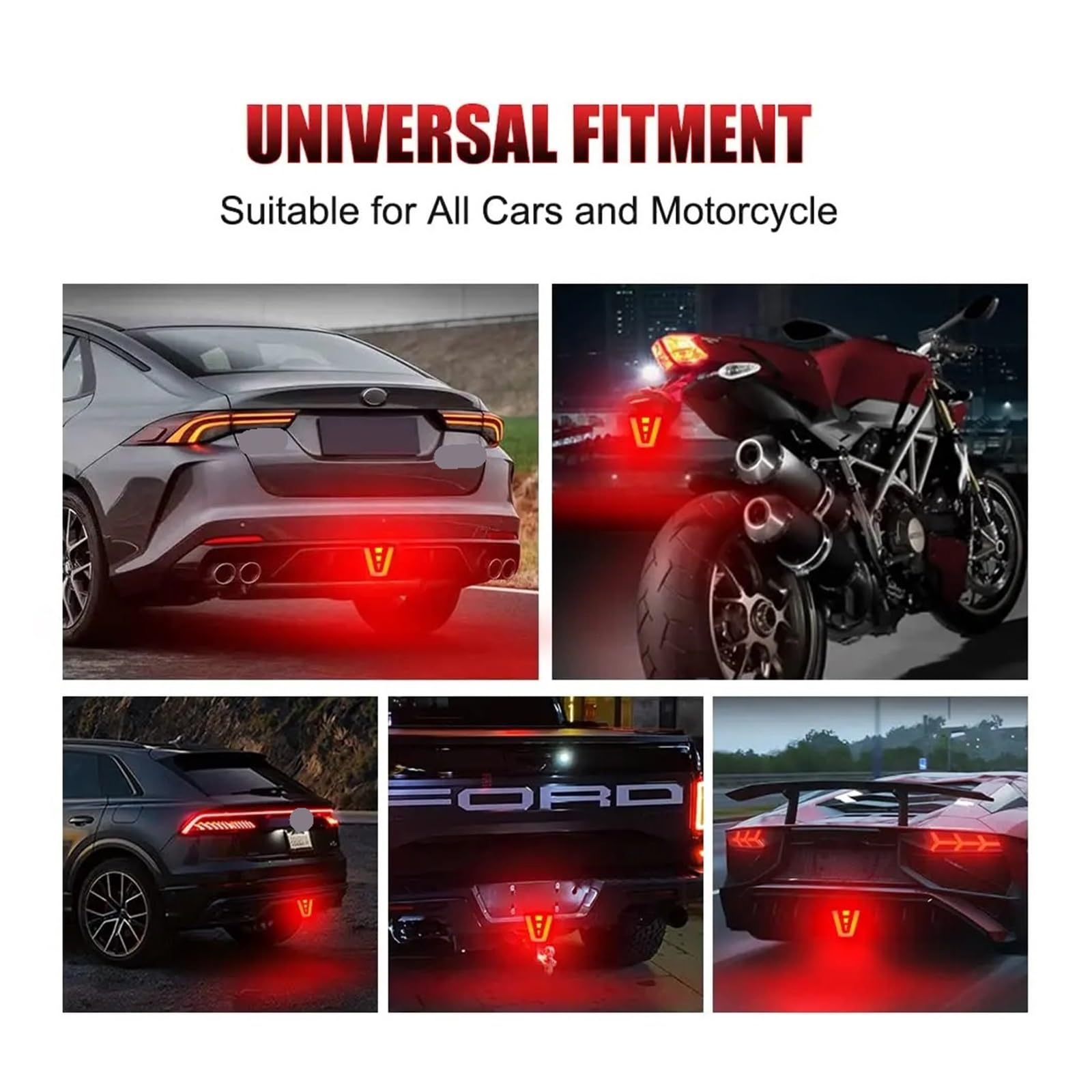 Luci Pilota Freno A LED Posteriori Stile F1 Sportive 12V Avvertimento Flash per Auto Lampade di Segnalazione Arresto Retromarcia per SUV Moto Coda Indicatori