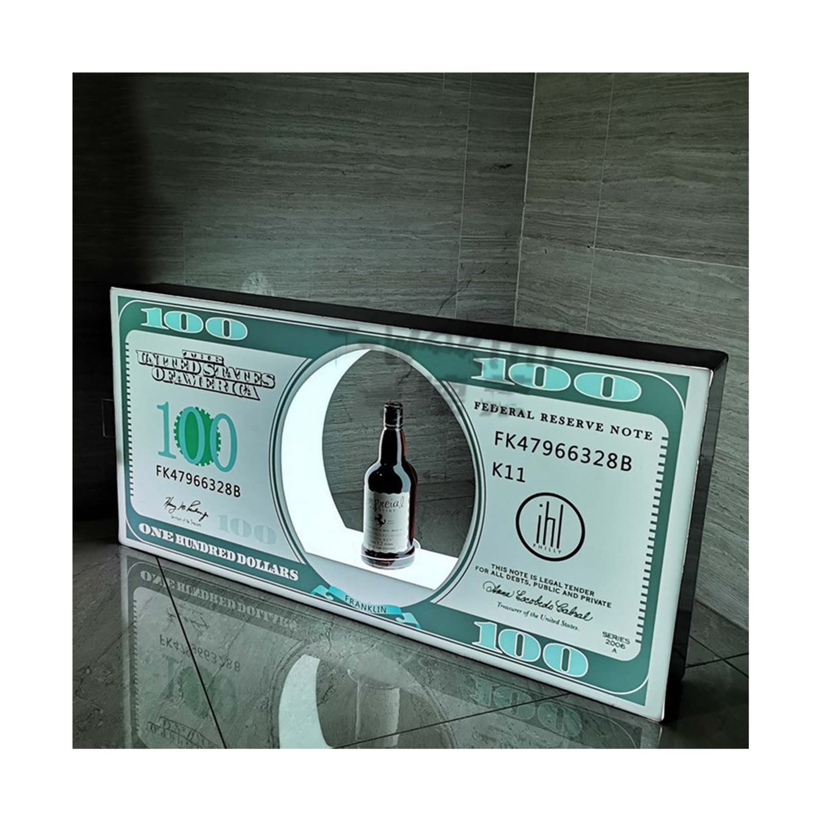 Éclairage LED Bouteille De Bouteille De Vin Présentateur De Bouteille De Champagne Logo Personnalisé/Décoloration Clignotante Applicable À La Fête, À La Famille, Aux Bornes De Bottle.