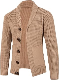 Duohropke Cardigan Men's Autumn and Winter Sweatshirts for Men Long Sleeve Knitted Cardigan Lapel Long Sweatshirt Jacket Men's Outdoor Cardigan Men's Jacket Sweat Jacket Cross-Country Jacket Leisure