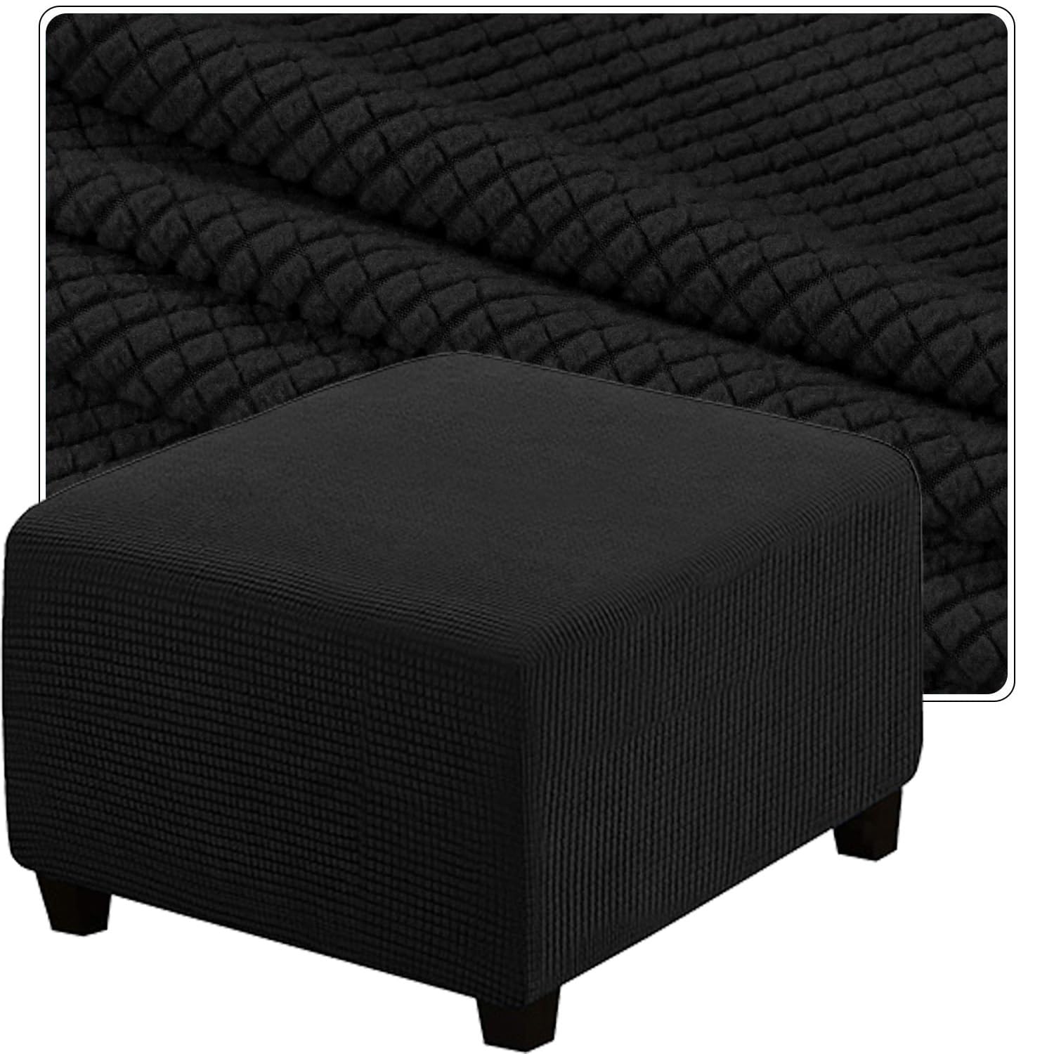 Housse de pouf carré anti-glisse contre l'usure des tabourets bas