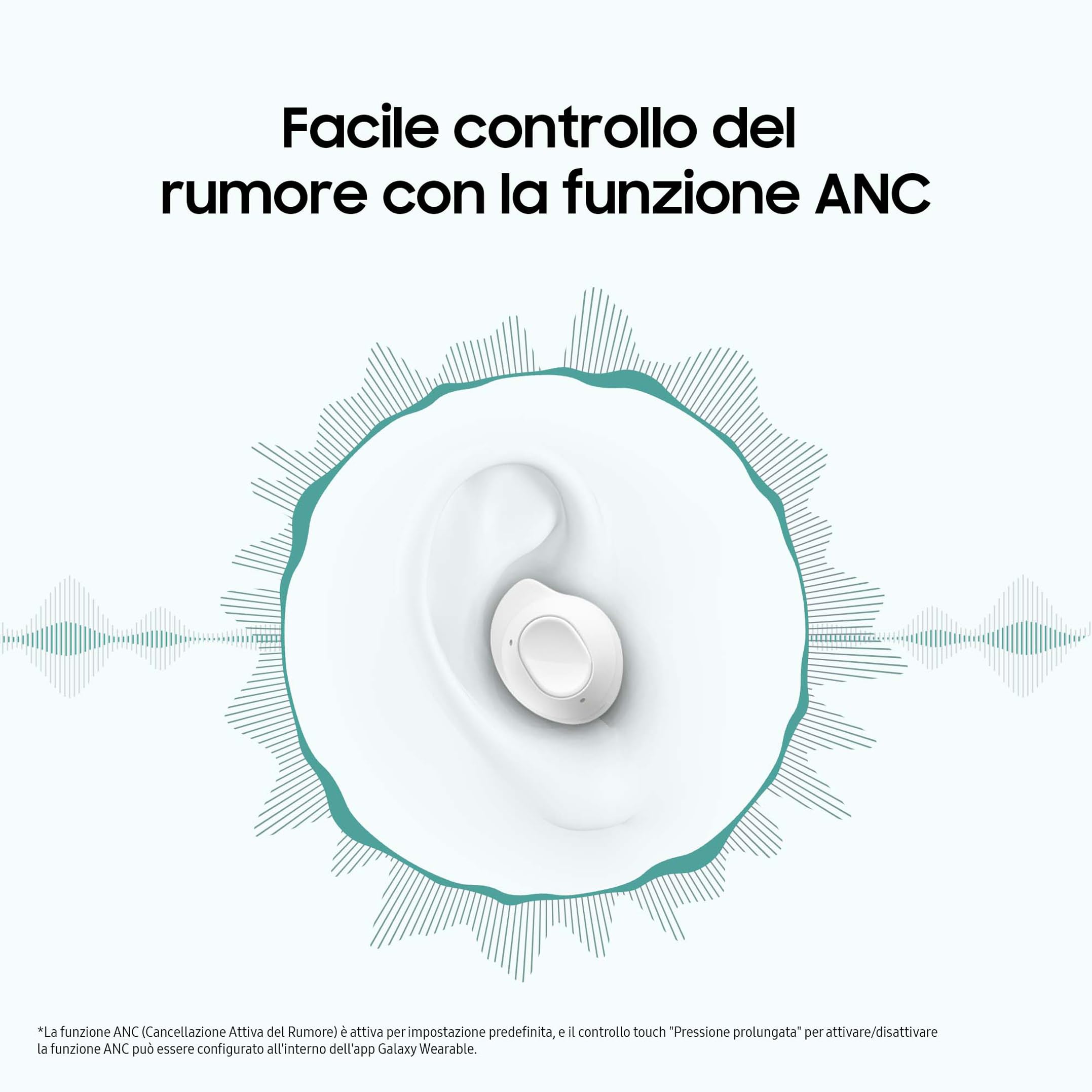 Samsung Galaxy Buds FE Cuffie Bluetooth True Wireless, Cancellazione attiva dei rumori (ANC), Fit Ergonomico, 3 Microfoni, Controlli touch, Bassi profondi, Graphite 2023 [Versione Italiana]