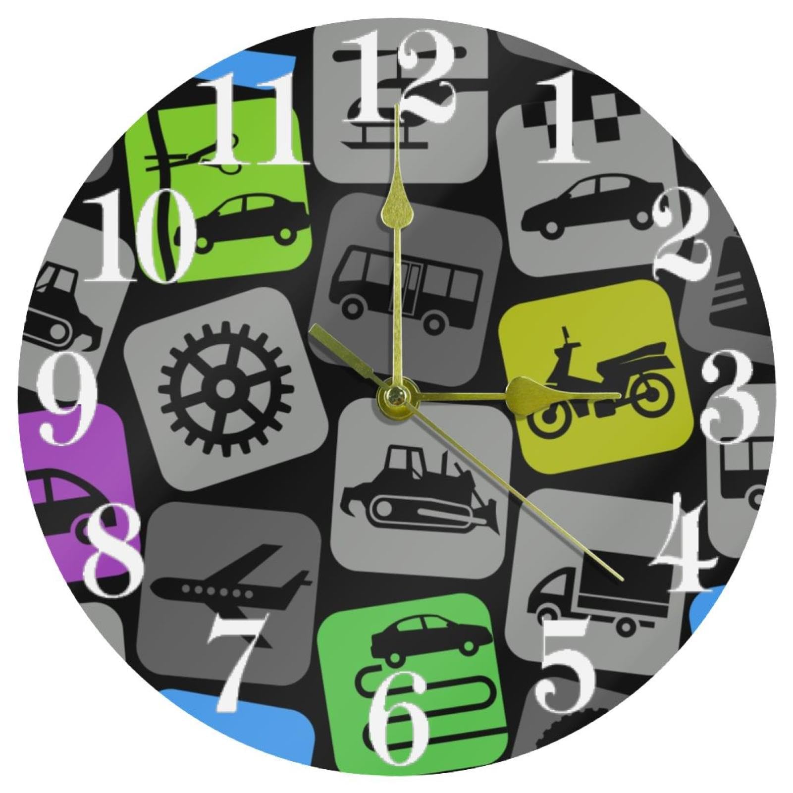 Horloge murale de cuisine ronde et silencieuse pour maison calme