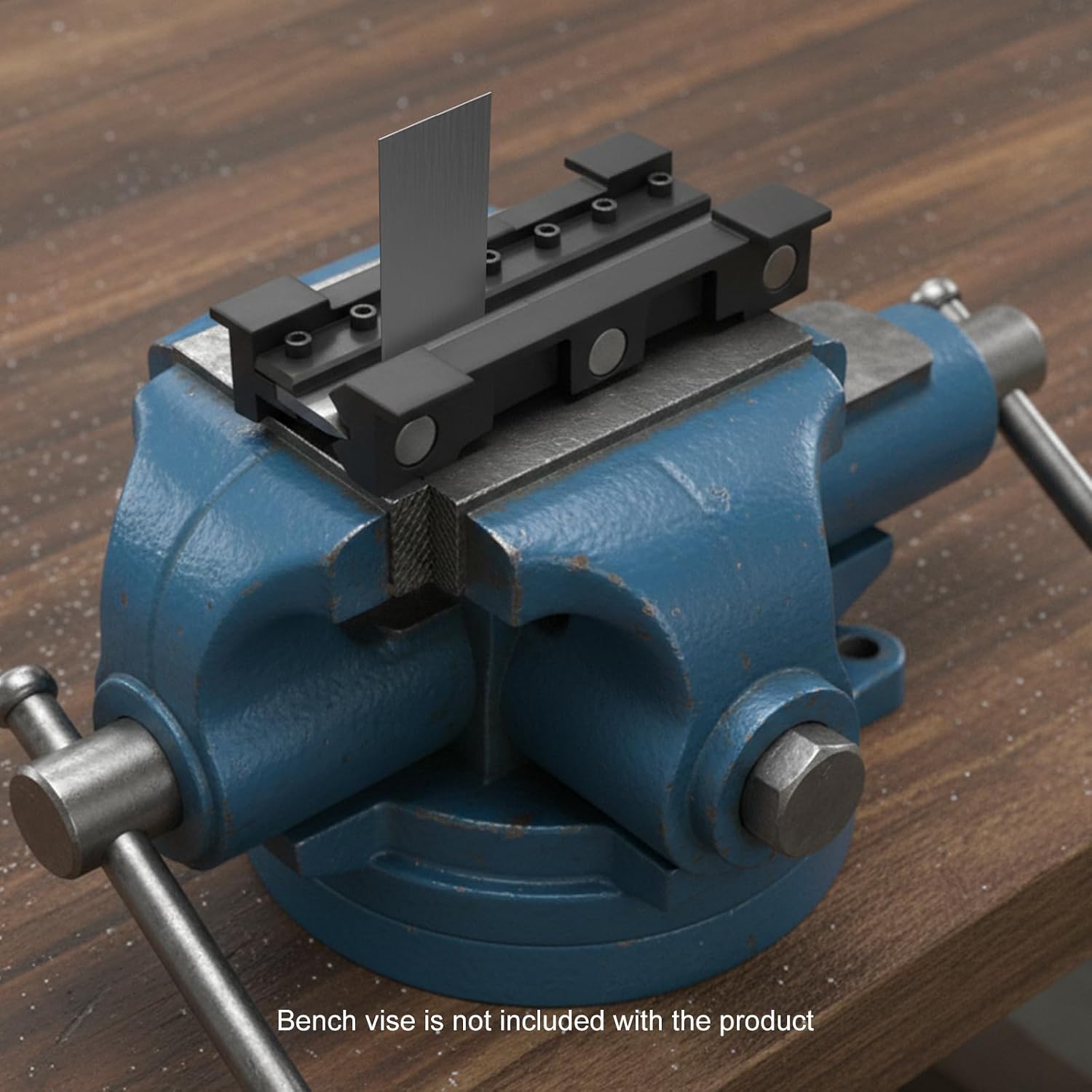 Magnetic Brake Bender, Sheet Metal Bending Tool Attachment, Vise Mounted Strong Magnet, Quenched Cast Iron Construction, Precise 0-90 Degree Bending, 7.87Inch Width 2mm Thickness Capacity