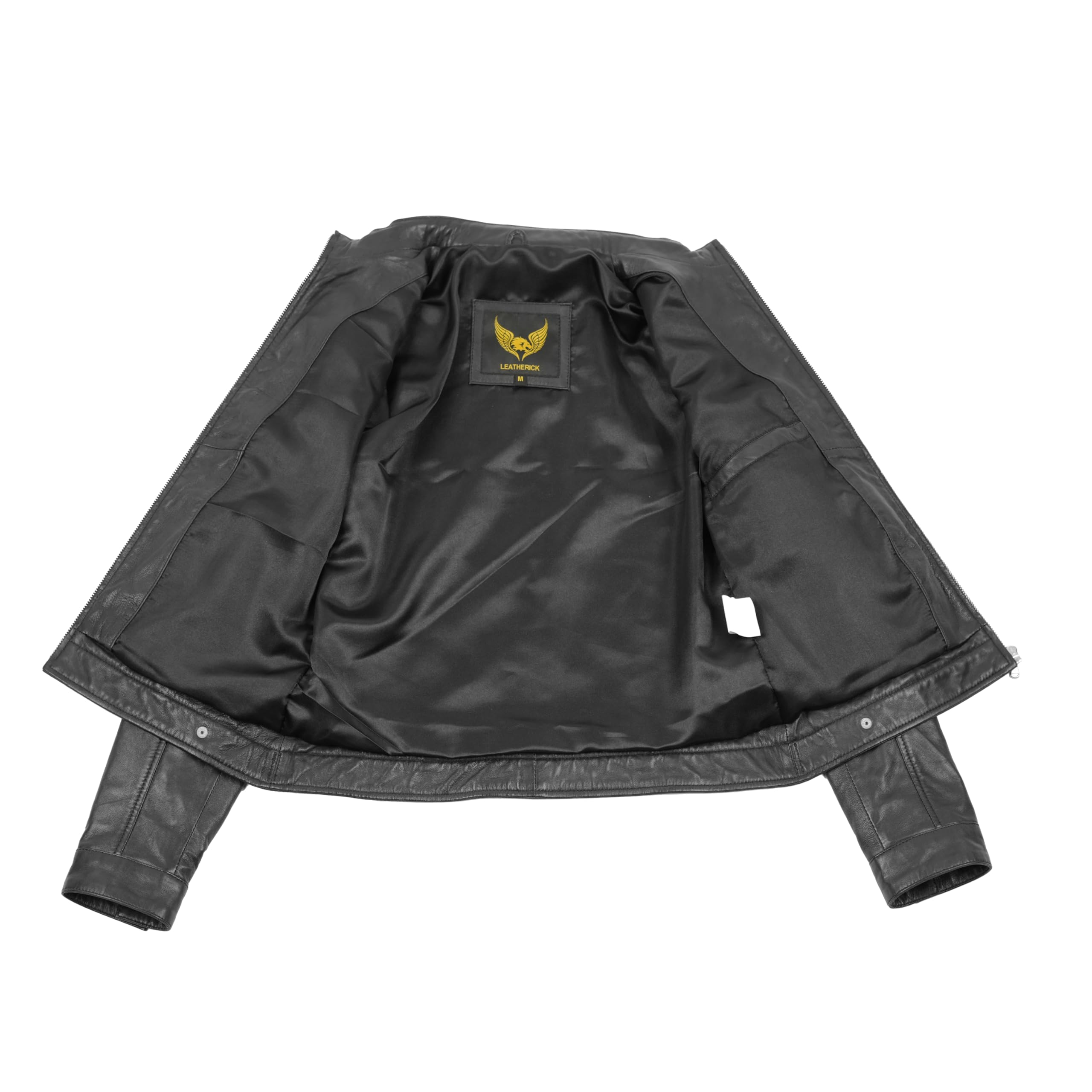 Leatherick Damen-Cafe-Racer-Bikerjacken aus Lammleder – Stilvolle Motorradjacke mit Reißverschluss und funktionalen Taschen