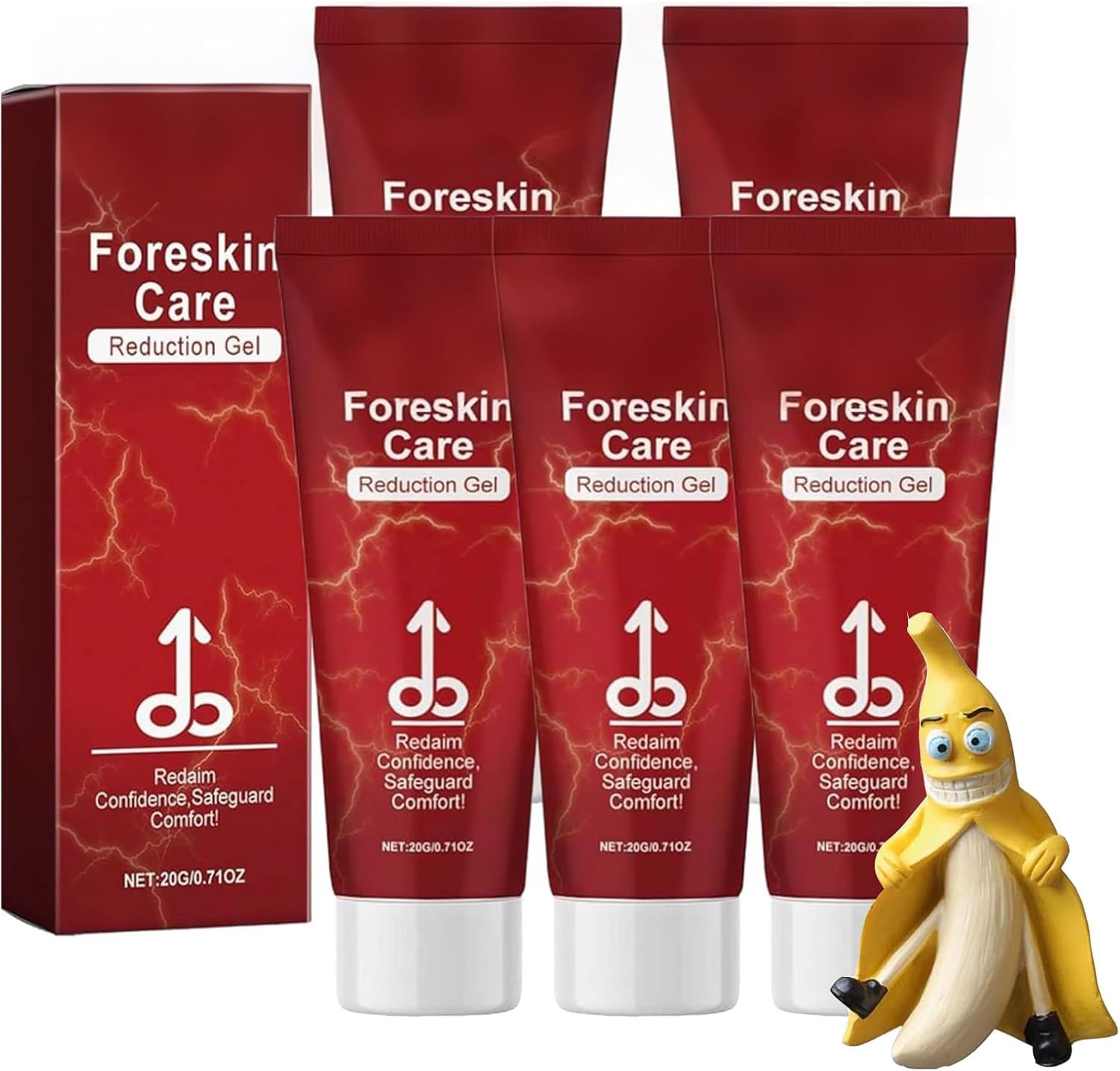 MaleGuard ForeskinCare Reduction Gel, Bruteco Redundant Prepuce Corrector Gel, Correction Gel for Excessive Foreskin Men's Health, Multifunction Correction Gel for Health (5 Pcs)