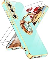 Vista 109 de LeYi para Funda de Teléfono Samsung Galaxy A13-5G: Protector de Pantalla de Vidrio Templado, Soporte Magnético Giratório de Anillo 360°, Borde Negro