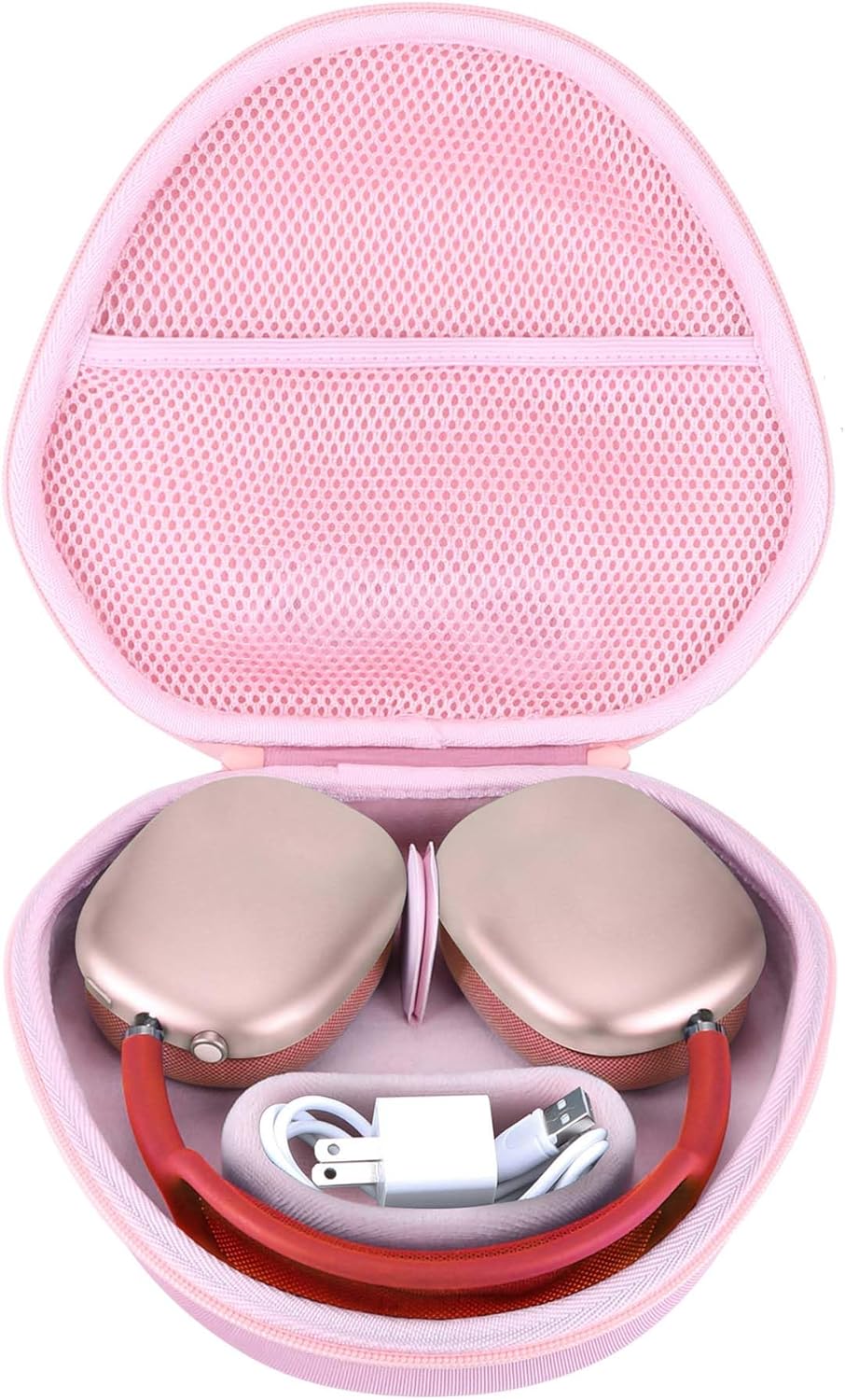 RIYADAone Hard Case Replacement for Apple Airpods Max Over-Ear Headphones (Pink Case)