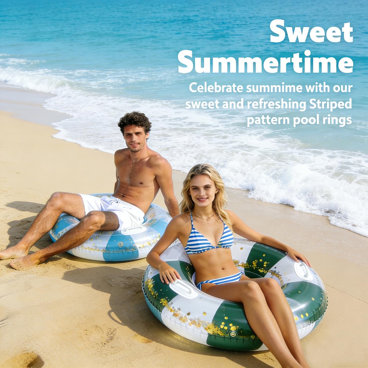 2PCS XL Inflatable Pool Float,47IN Floaties Rafts for Adults Floating Lounger Sun Tanning Big Inflatable Round Floats Cool Water Floaty Swimming Lake Beach Party
