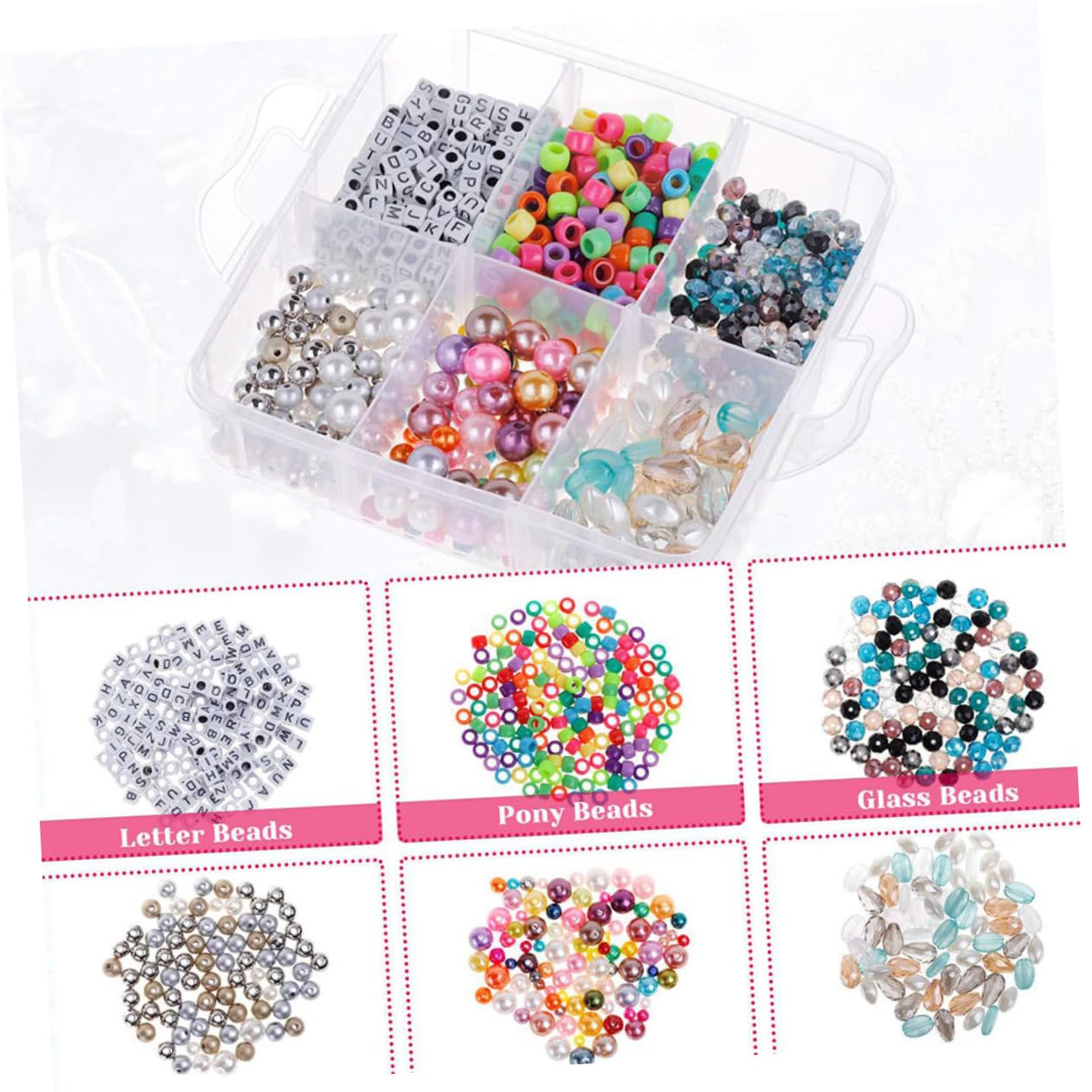 NUOBESTY Kit de Fabrication de Bijoux DIY 1186 Pièces à Trois Couches