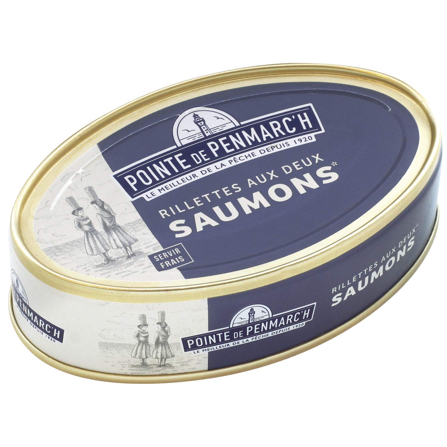 Rillettes aux deux saumons Pointe de Penmarc'h le lot de 6 boîtes de 115 g - Livraison en 2 à 3 jours ouvrés depuis la Bretagne