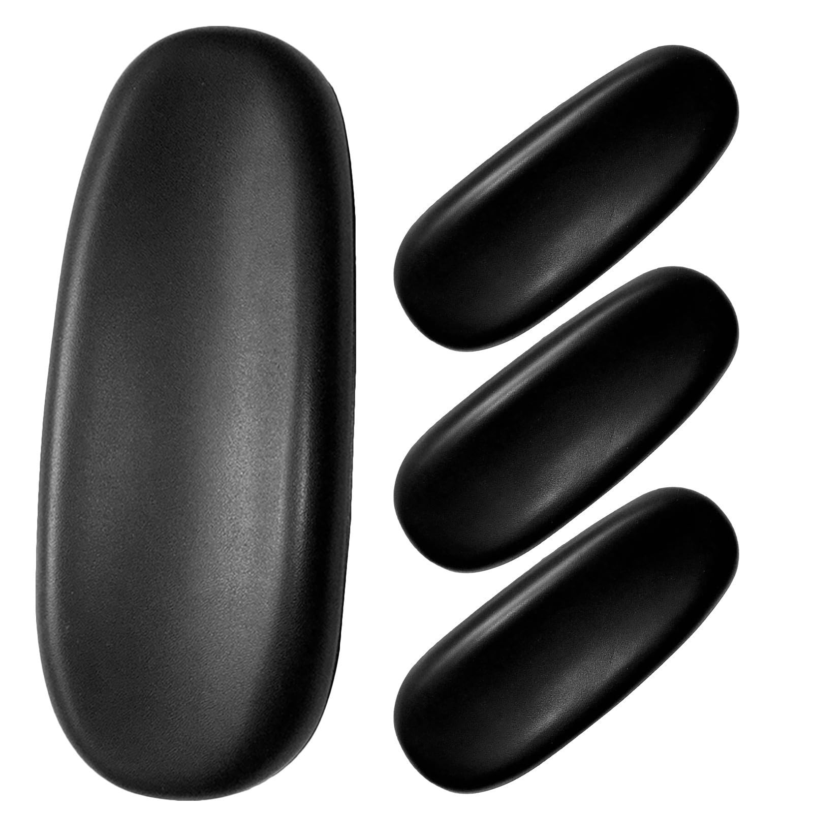 WOONEKY 4 Piezas Reposabrazos Compatible con Espacio de Montaje de 10 Cm para Silla de Oficina con Diseño Ergonómico y Fácil Instalación, Material de Poliuretano PU Negro Adecuado