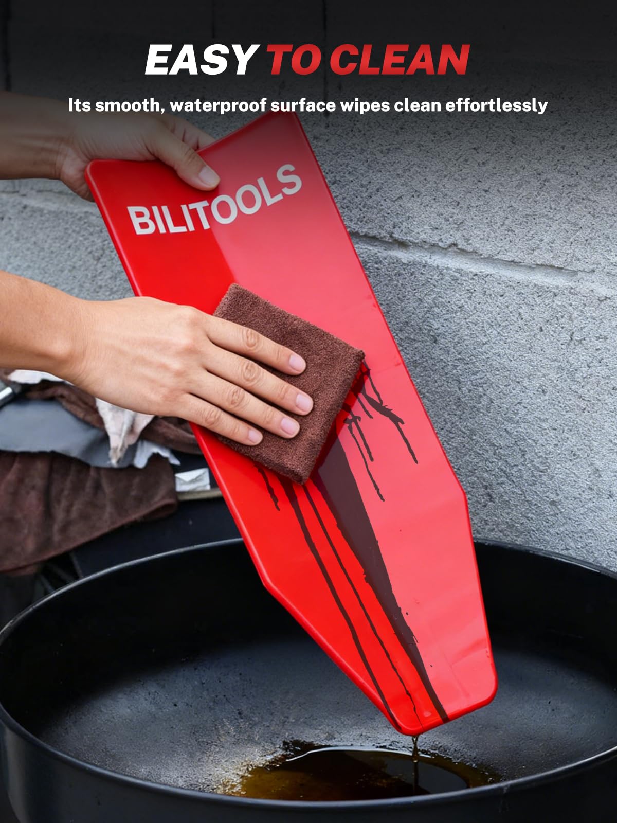 BILITOOLS Kit di 3 imbuto flessibile per olio, sistema in acciaio antigoccia con filtro e tubi lunghi/corti + imbuto flessibile riutilizzabile per uso automobilistico, universale per olio motore