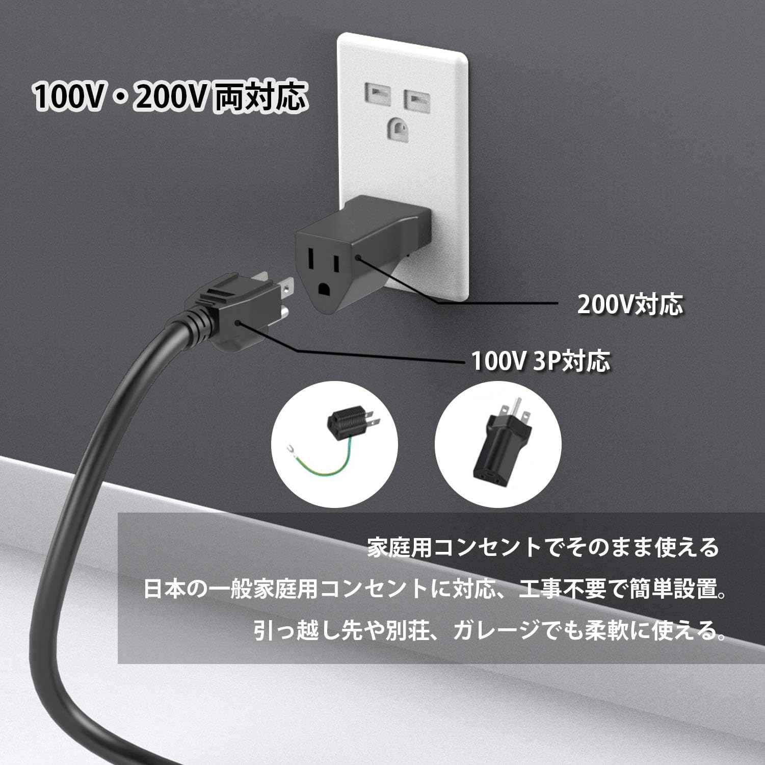Amazon.co.jp: Qkcabo EV 充電器 電気自動車 充電ケーブル 、100-240V