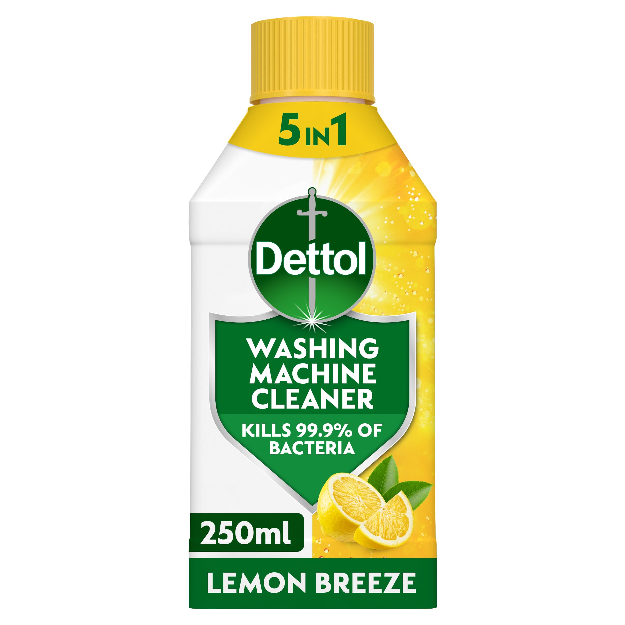 Dettol, Washing Machine Cleaner, Lemon Scent, 250ml, Antibacterial, Removes Bacteria, Bad Odours, Limescale and Hidden Dirt, Lasting Freshness, Kills 99.9 Percent of Bacteria