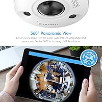 Vista 3 de Amcrest Cámara POE IP de ojo de pez, Cámara IP POE panorámica de 360° de 12 megapíxeles, detección de mapa de calor, protección perimetral, conteo