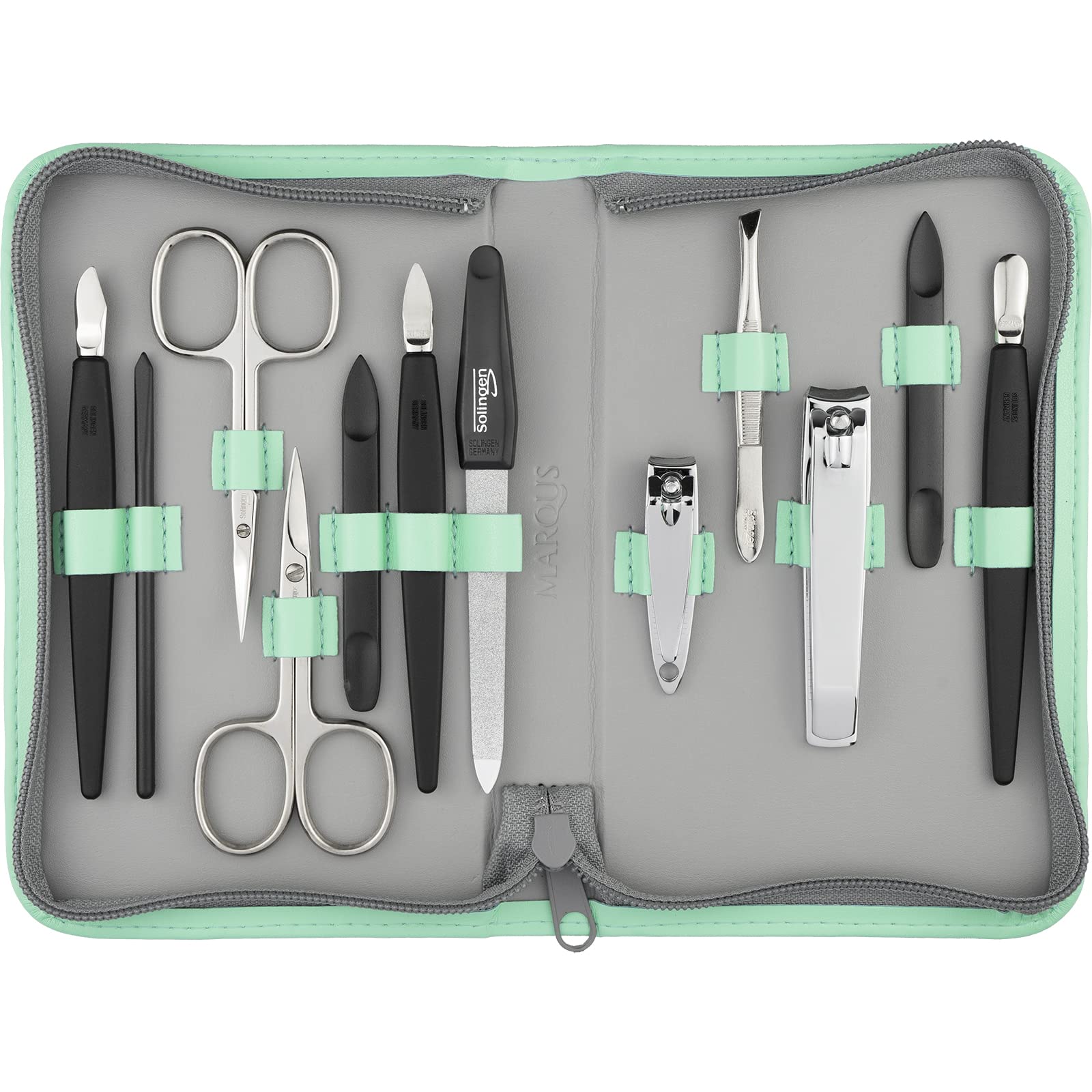 Solingen Kit Manicure Professionale – Set da 12 Pezzi per Uomo e Donna - Ideale per uso personale o professionale. Design compatto, perfetto per ogni esigenza