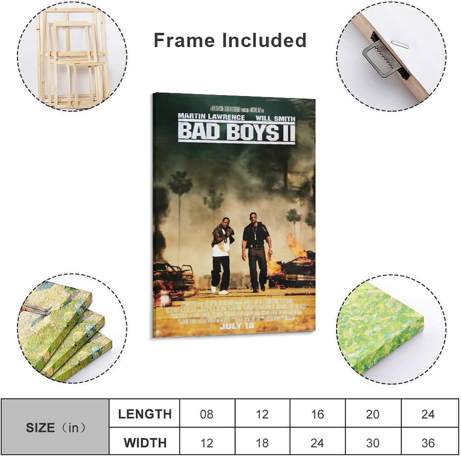 Bad Boys IIバッドボーイズII映画ポスターウィルスミスマーティンローレンスガブリエルユニオン俳優ポスター クール ポスター