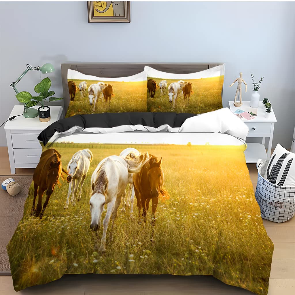 Housse de couette 90x190 jaune cheval pour illuminer la chambre enfant