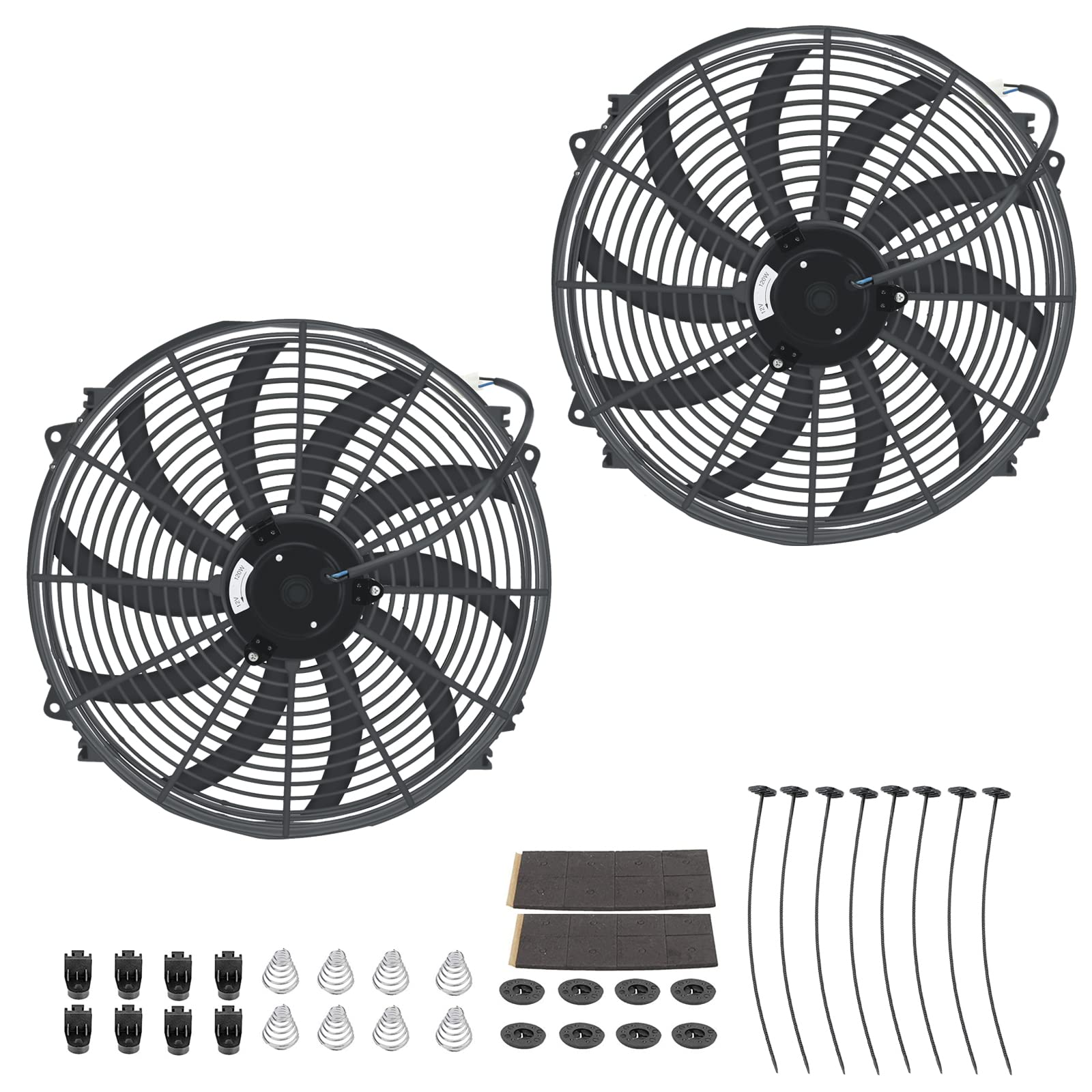 Snapklik.com : 2PCS 16 Inch Universal Slim Fan Push Pull Electric ...