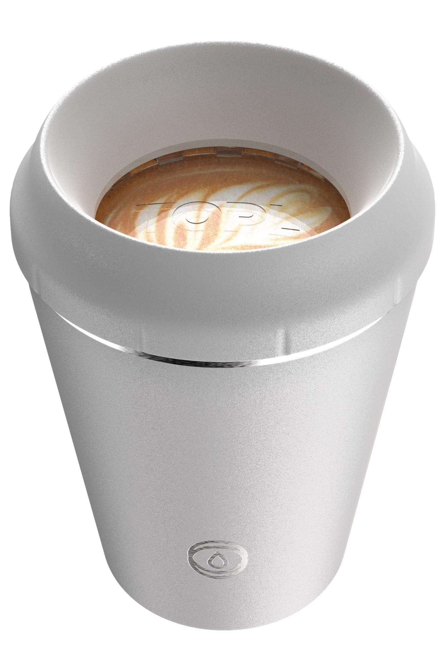 TOPLStroll Reusable Travel Mug Short 8oz - Insulated Leakproof Coffee Cup with Patented 360 Drink, Flask Keeps Drinks Hot or Cold, BPA-Free, Dishwasher Safe Lid - Stone