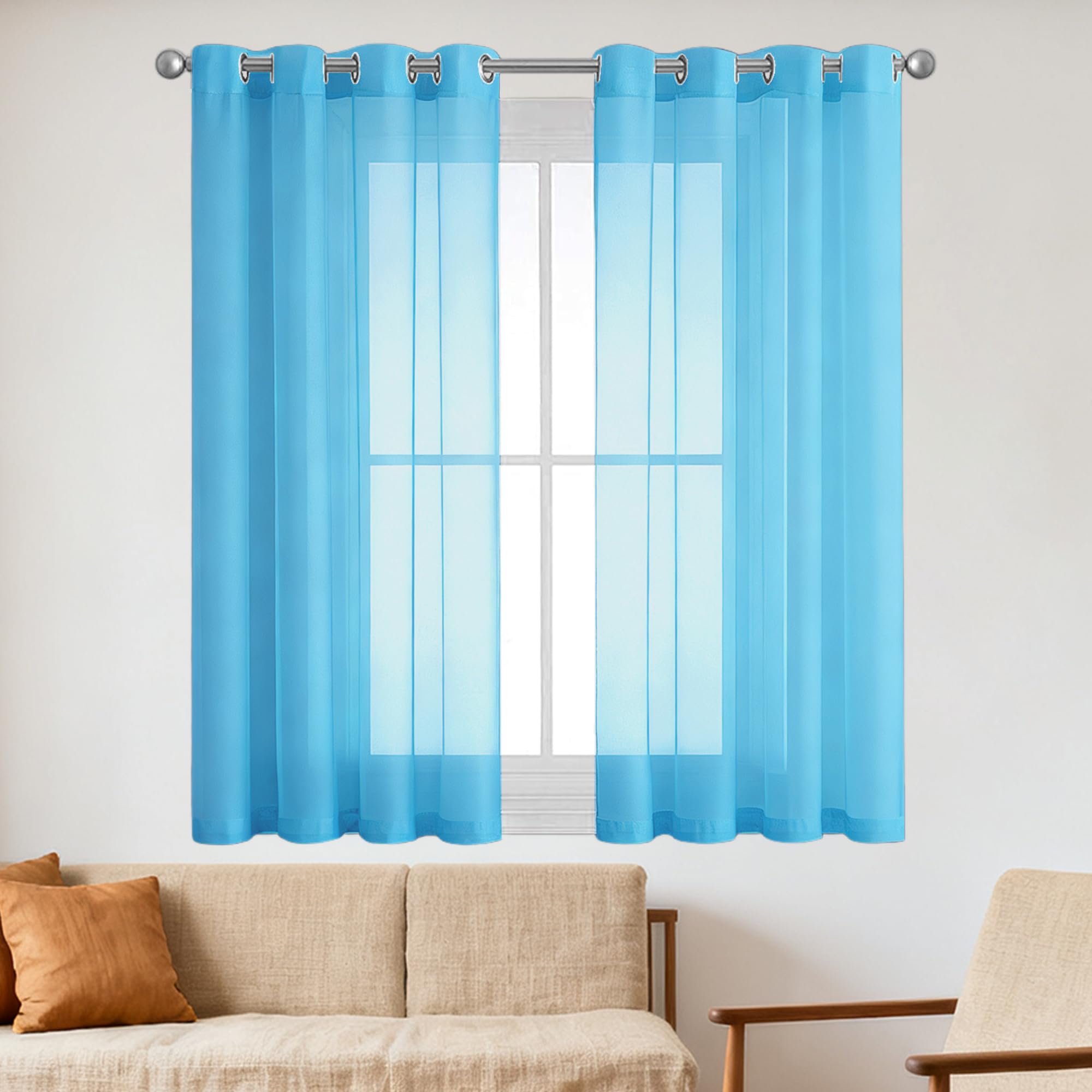 Rideau voile transparent filtrant la lumière pour une décoration de chambre cosy