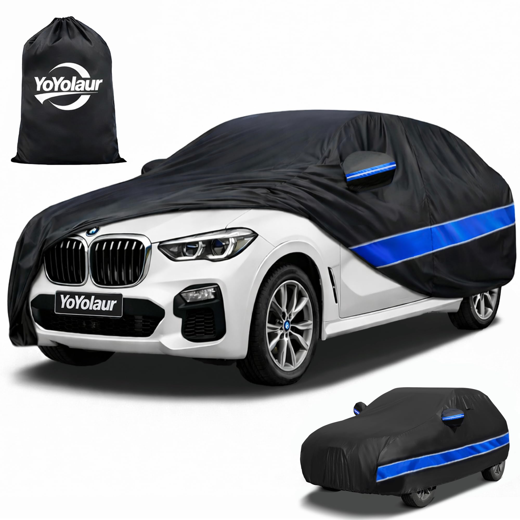 Photo 1 of Car Cover Custom Fit BMW X5,10-Layer Car Cover Waterproof All Weather,Full Exterior Cover with Cotton Lining,Sun Rain UV Dust Snow Protection with Door Zipper,Fit for BMW X5 2007-2025