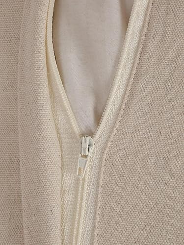 Miniatura 7 de Eyda Homes Paquete de 1 funda de almohada texturizada de algodón hilado a mano de 18 x 18 pulgadas, fundas decorativas de algodón suave para sofá,