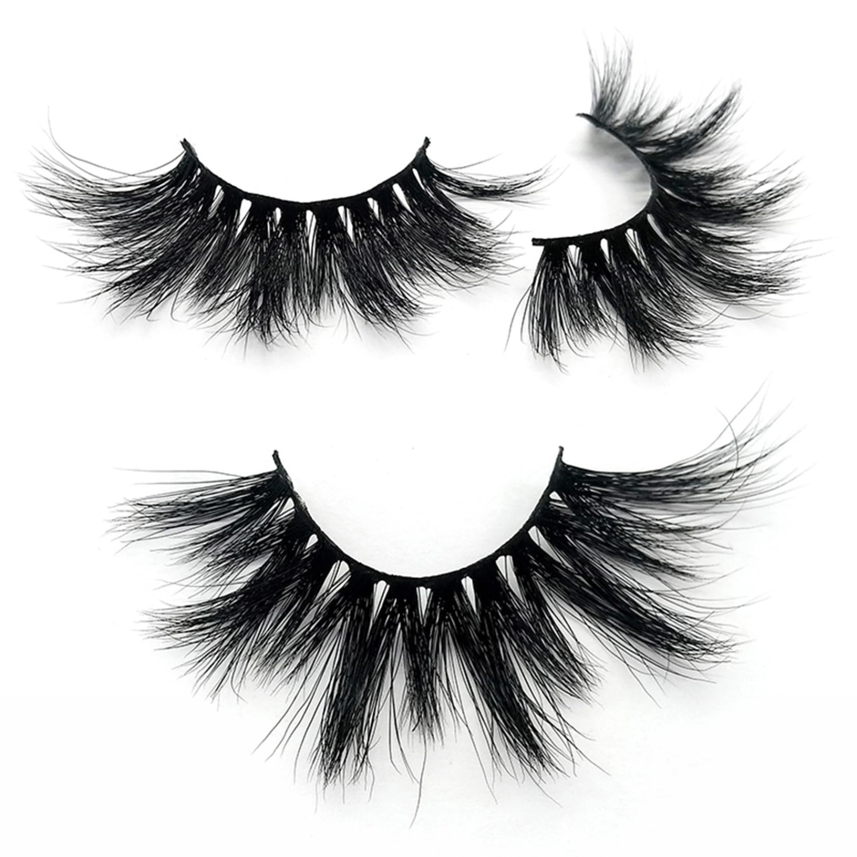 Linjinx 3D Mink Fake Eyelashes 25mm Long Thick Volume Soft Natural Lightweight Reusable False Lashes 1 Pair Black