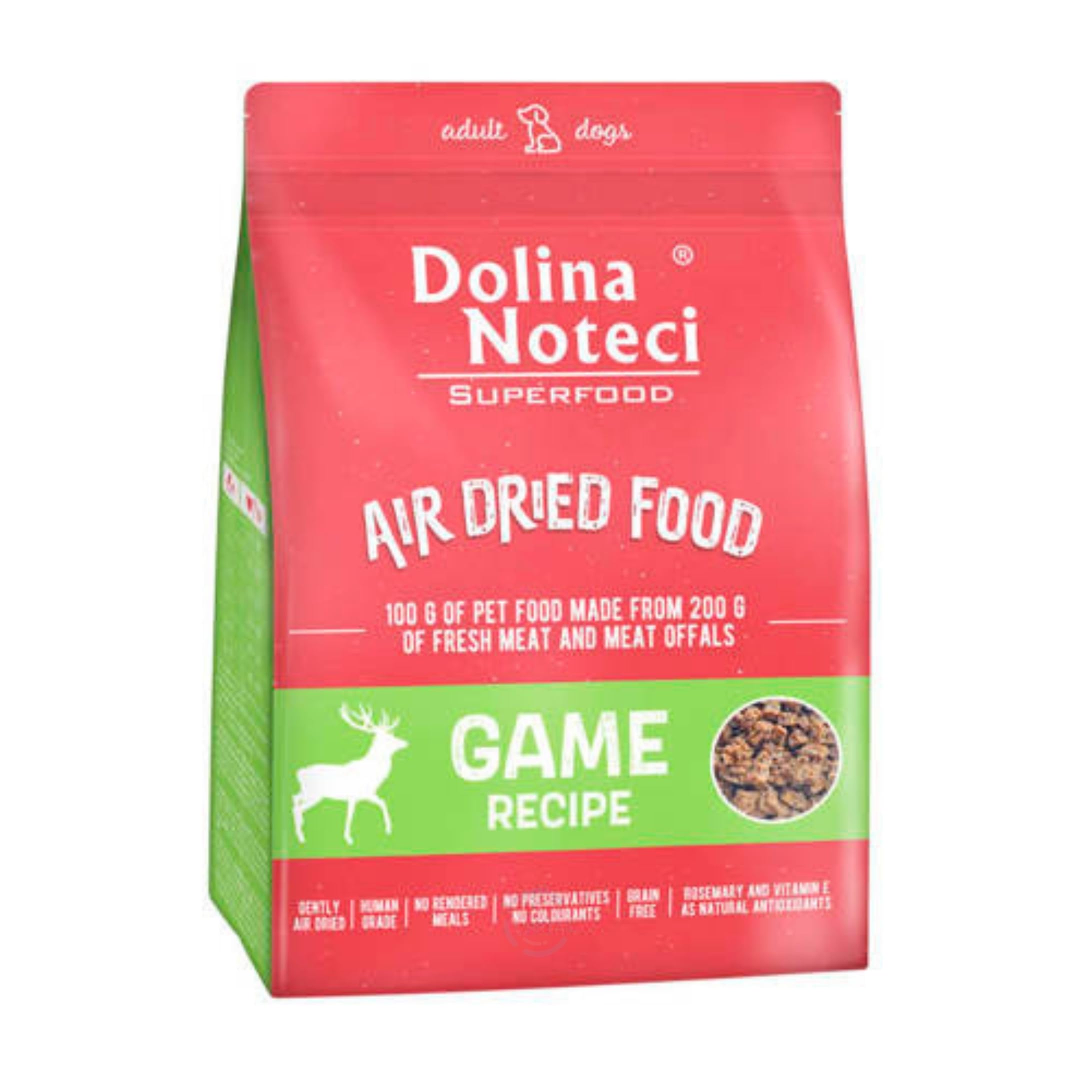 Dolina Noteci Premium Nutrient-Rich, Grain-Free Air Dried Dog Food with 80% Fresh Meat & Superfoods for Optimal Health Breeds! (Game, 5kg)