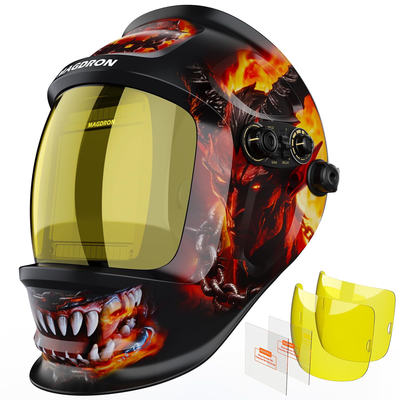 Casco de soldadura con oscurecimiento automático, visión amplia, 10 cm x 9,30 cm, capucha de soldadura de color real, claridad óptica, 4 sensores de arco solar/funciona con pilas, pantalla ancha 3.5/5