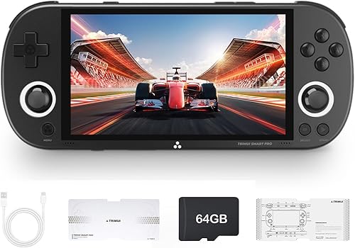 Trimui Smart Pro Retro Handheld Gaming Console Video Gaming Console Dual Joystick Design 4.96 inch 720x1280 IPS Screen 5000mAh Built-in 64G TF Card