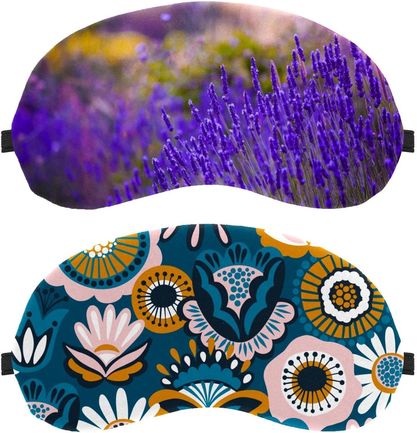 Confezione da 2 maschere per occhi con margherite floreali per dormire sul fianco, maschera per dormire, morbida copertura per gli occhi per viaggi, pisolino, aereo, blocco della luce