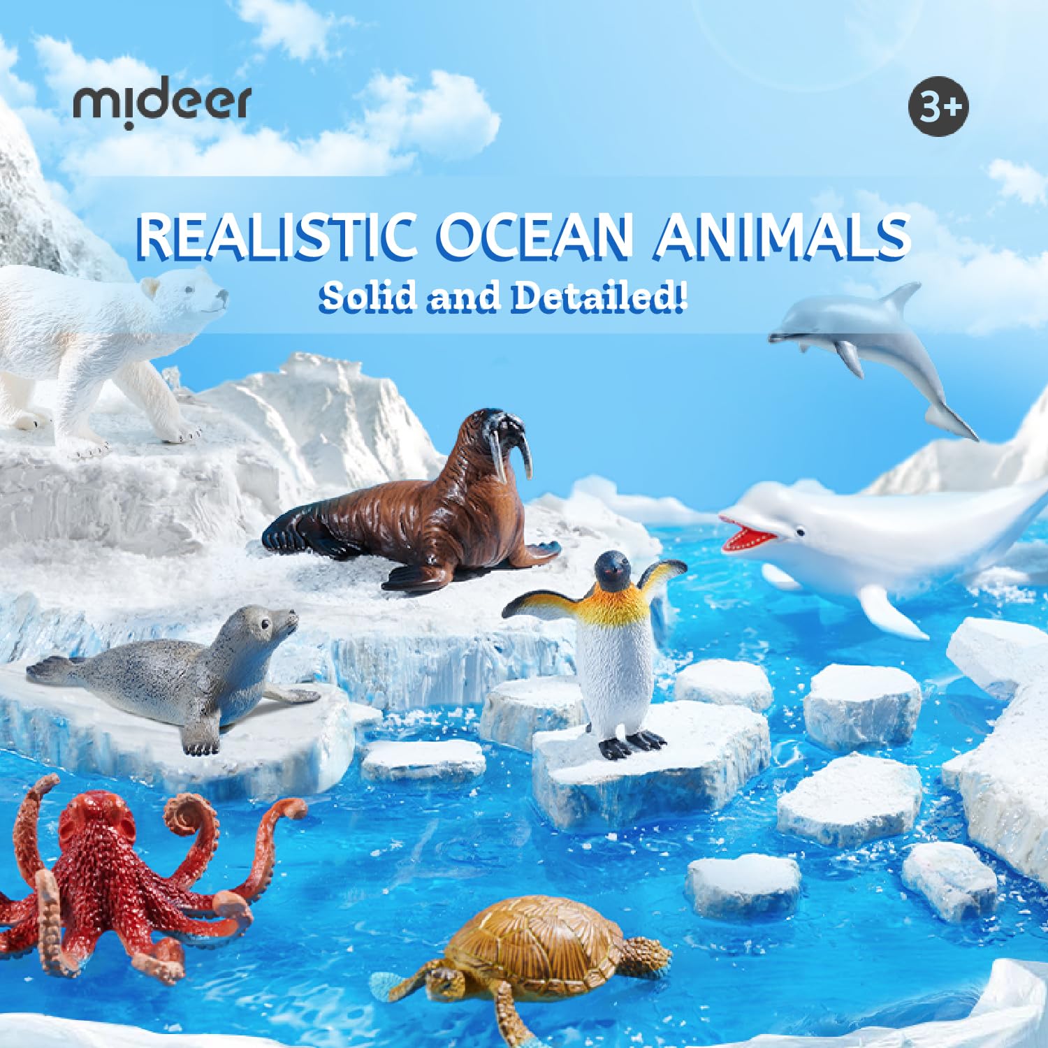 Mideer Juego de colección de animales marinos – 11 piezas