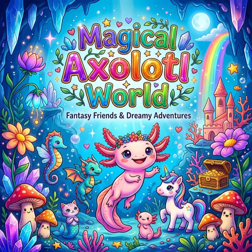 Magical Axolotl World Coloring Book: Axolotl Days Coloring Book for Kids and Axolotl Lovers, Cute & Cozy Axolotls, Fantasy Adventures & Relaxing Coloring Fun