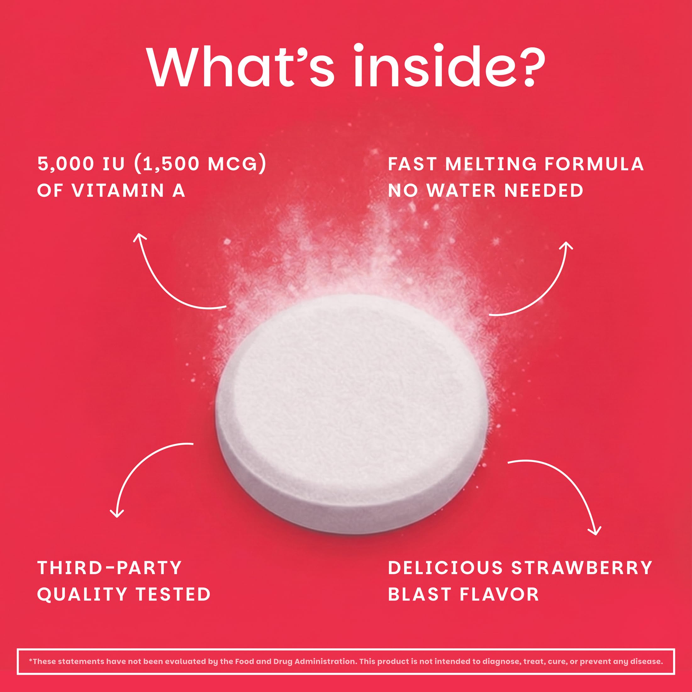 EZ Melts Dissolvable Vitamin A 5,000 IU, Sugar-Free, 2-Month Supply — Amazon image 4