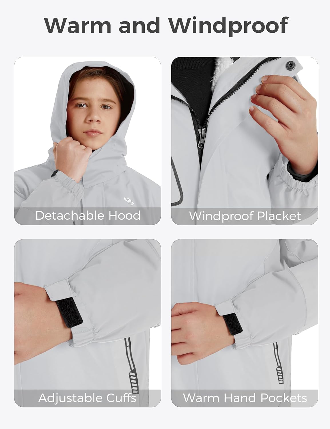 wantdo Boy's Ski Jacket Waterproof 3 in 1 Snow Coat Warm Fleece Winter Coat - Image 2