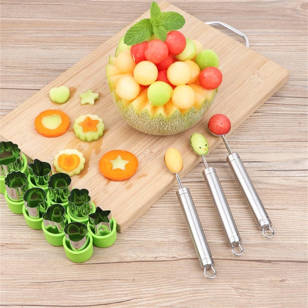 304 Stainless Steel Fruit Digger Cut Watermelon Artifact Dig Ball Spoon Platter Tool Set Divider
