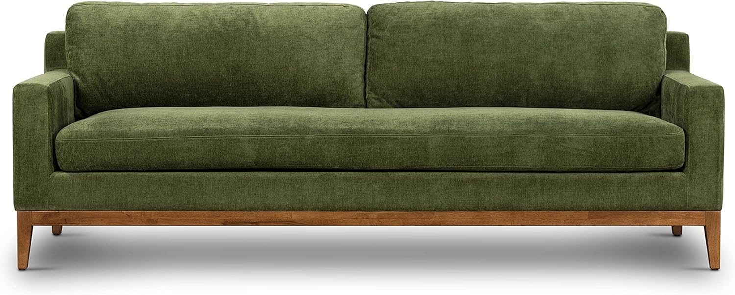POLY & BARK Zyon Sofa, Distressed Green Velvet