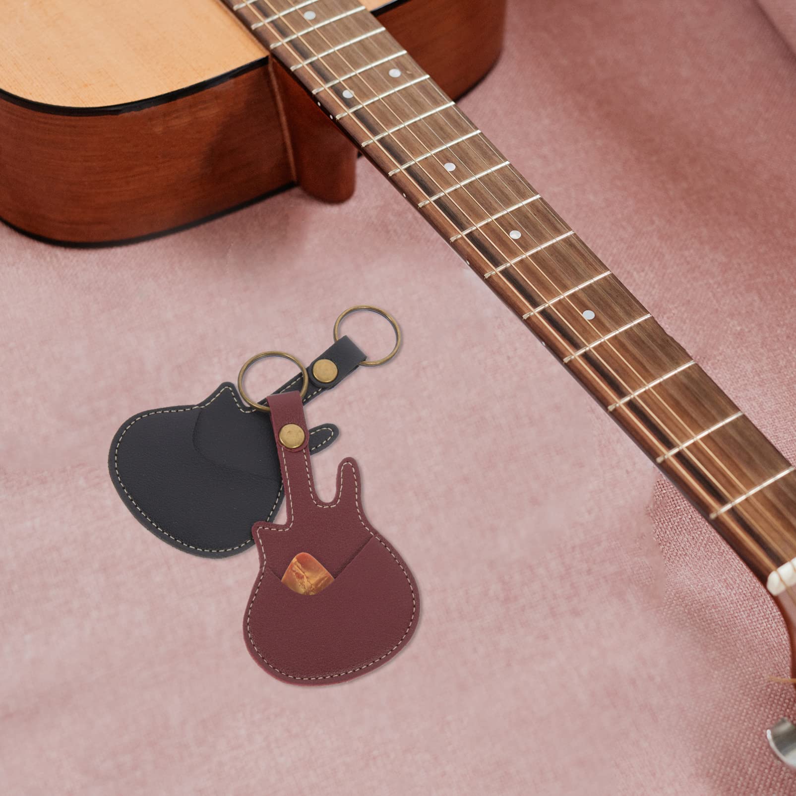 Vaguelly 2 Stück Gitarrenplektrum Aufbewahrung - Transparente Koffer Mit Schlüsselanhänger